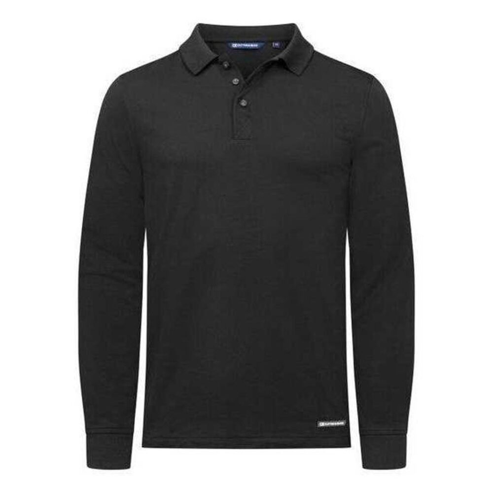 Cutter & Buck Mens Advantage Long-Sleeved Polo Shirt / Black
